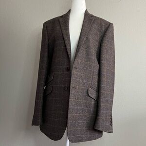 Charles Tyrwhitt Gray Tweed Blazer with purple lining